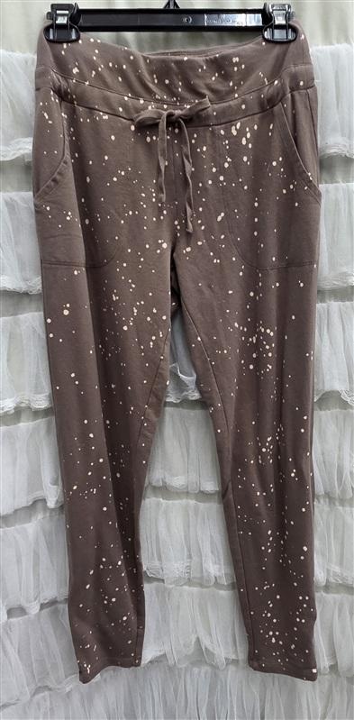 NWT bobi Los Angeles XS Beach Splatter Terry Skinny Joggers Java 134020