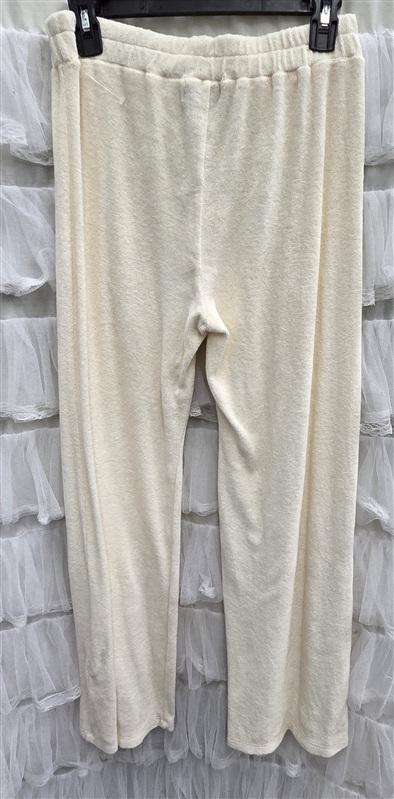 NWOT Monrow XS Ivory Terry Cloth Lounge Pants 134021