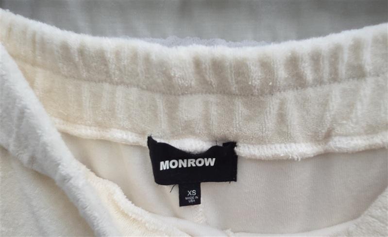 NWOT Monrow XS Ivory Terry Cloth Lounge Pants 134021