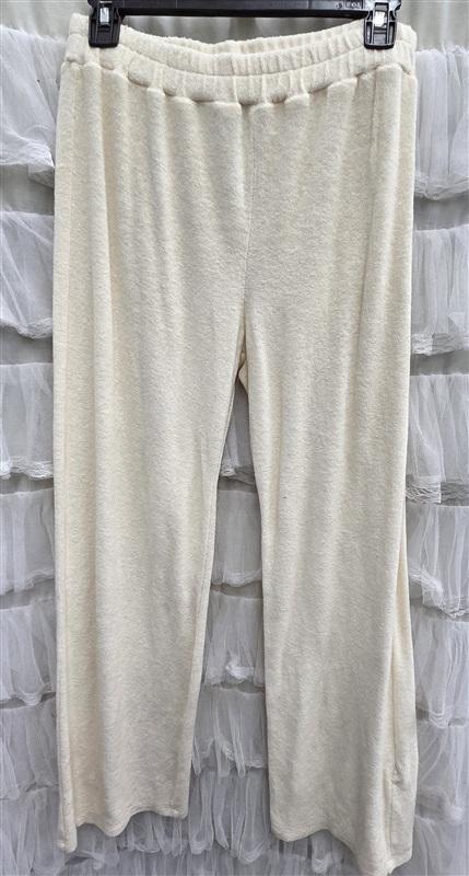 NWOT Monrow XS Ivory Terry Cloth Lounge Pants 134021