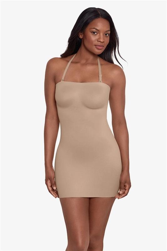 NWOT Miraclesuit Small Show Stopper Strapless Slip Beige 134027