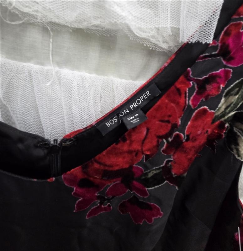 NWT Boston Proper 14 Red Roses Burn Out Velvet V Neck Tank Jumpsuit 134035