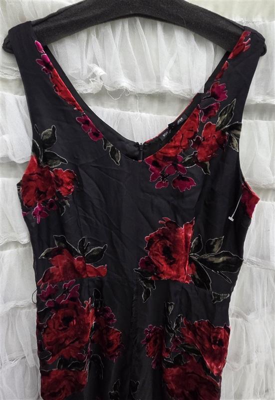 NWT Boston Proper 14 Red Roses Burn Out Velvet V Neck Tank Jumpsuit 134035