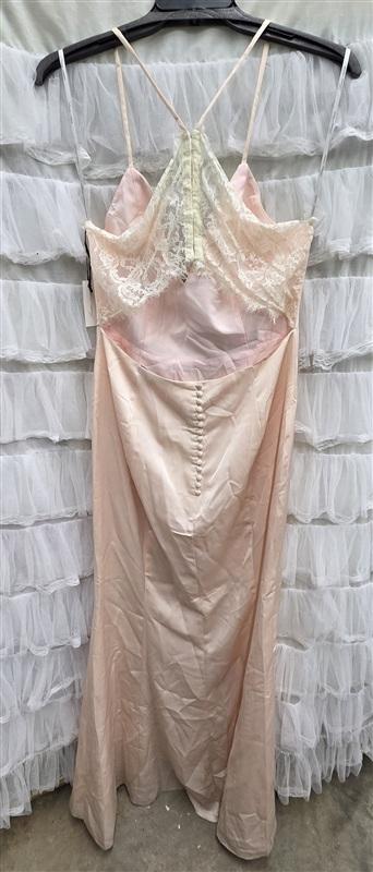 NWTD Lovers & Friends 12 The Paris Dress Lace Back Evening Gown Peach 134040