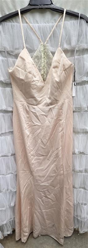 NWTD Lovers & Friends 12 The Paris Dress Lace Back Evening Gown Peach 134040