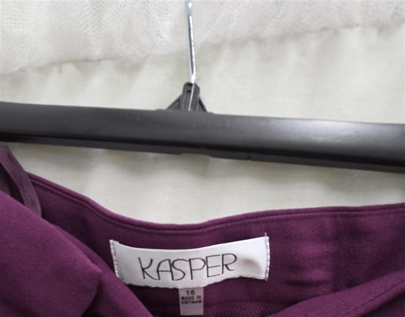 NWOT Kasper 16 Kristy Slim Fit Purple Dress Pants Trousers 134042