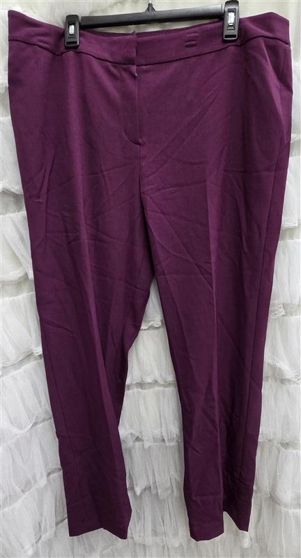 NWOT Kasper 16 Kristy Slim Fit Purple Dress Pants Trousers 134042
