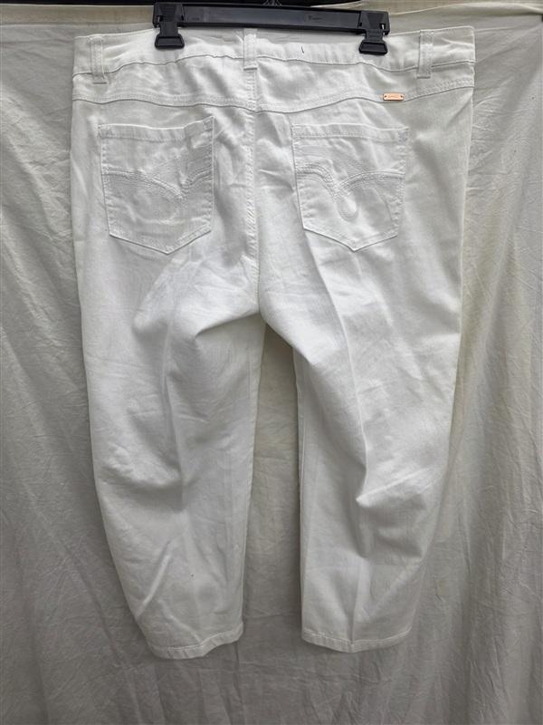 NWT INC 18W Skinny Leg Slim Fit Pants Regular Crop White 134043