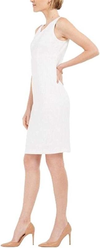 NWT Kasper 4P Sleeveless Jewel Neck Sheath Dress Vanilla Ice 134045