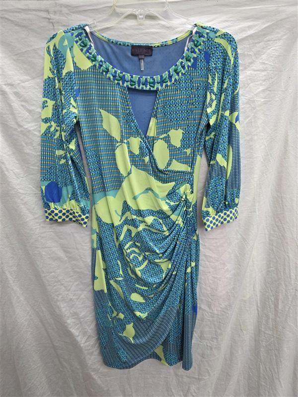NWOT Hale Bob XXS Jersey Beaded Surplice Dress 3/4 Sleeve Dress Body Con 134046