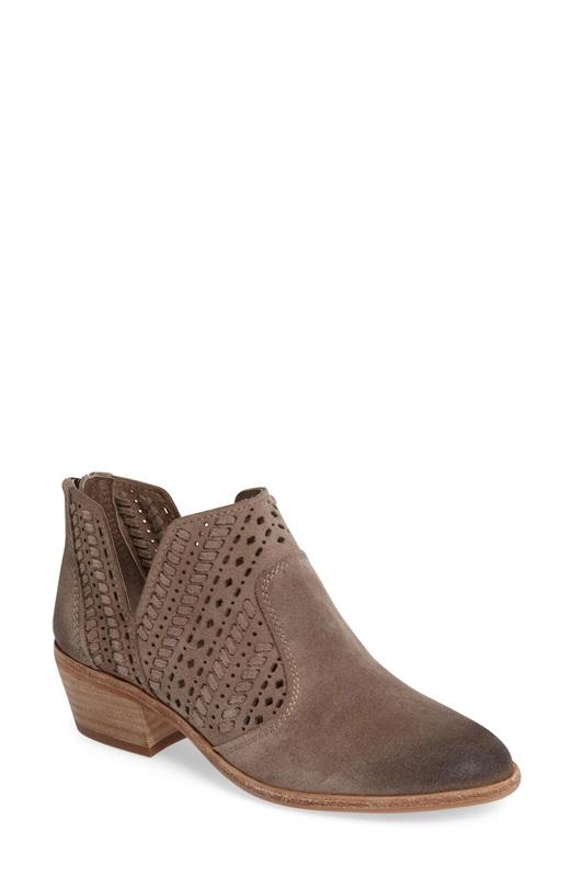 NWOT New Direction 6 Pierced Faux Leather Brown Bootie 134063