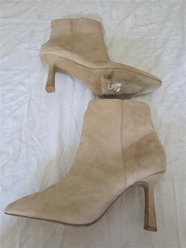 NWOT Express 10 Heel Tan Faux Suede Ankle Boot Booties 134075