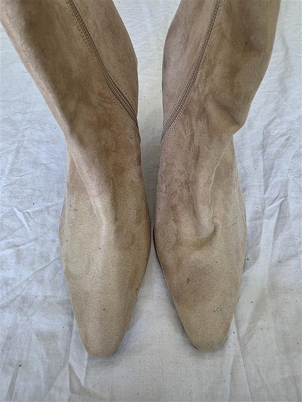NWOT Express 10 Heel Tan Faux Suede Ankle Boot Booties 134075
