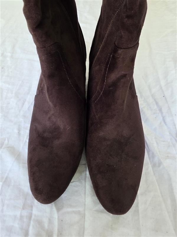 NWOT New Directions 9 Wedge Boot Brown Faux Suede & FUr Boots 134076