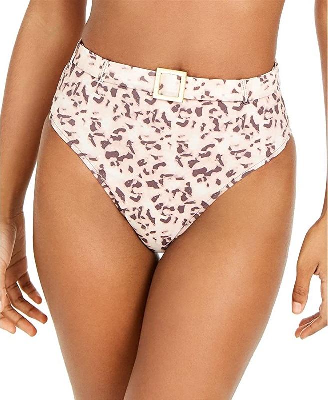 NWT We Wore What Emily Tortoise M Belted Hi Waisted Bikini Swim Bottom 134088