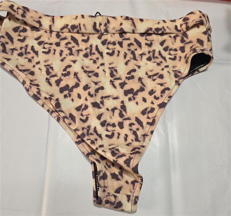 NWT We Wore What Emily Tortoise M Belted Hi Waisted Bikini Swim Bottom 134088