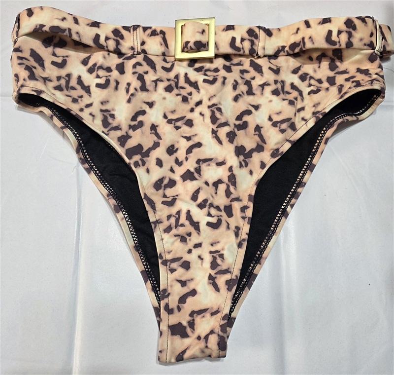 NWT We Wore What Emily Tortoise M Belted Hi Waisted Bikini Swim Bottom 134088