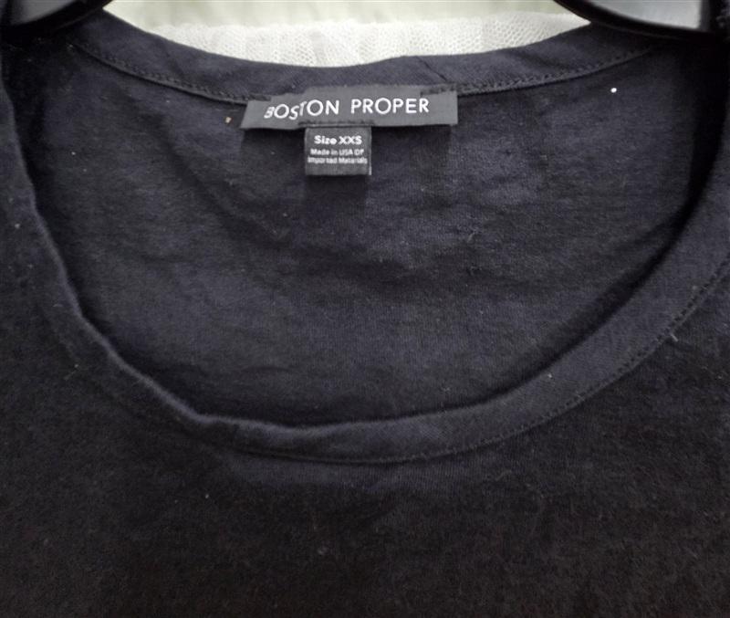 NWT Boston Proper XXS Black T Shirt Scoop Neck Dress 134103