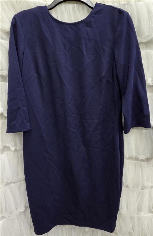 NWOT Marina 10 Crepe Coquette Bow Tie back Mini Dress Tunic Blue 134106
