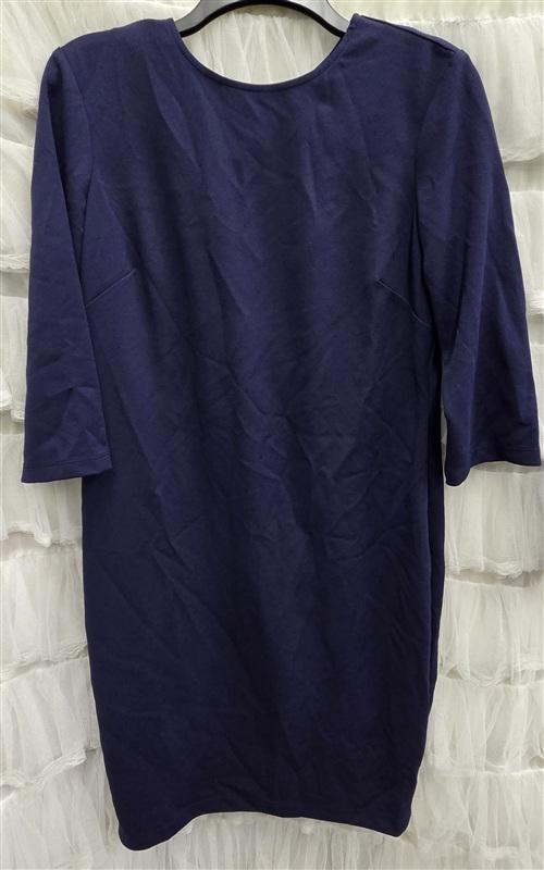 NWOT Marina 10 Crepe Coquette Bow Tie back Mini Dress Tunic Blue 134106