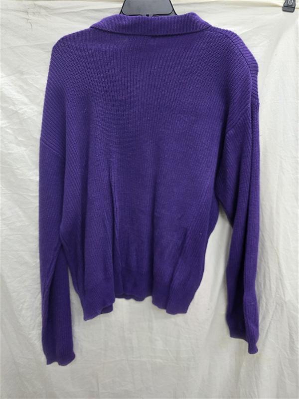 NWPT Norm Thompson 1X Purple Quarter Button Chunky Sweater 134121