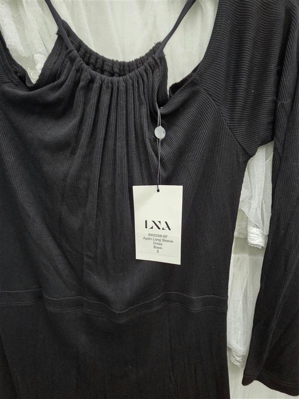 NWT LNA S Aydin Long Sleeve Cold Shoulder Black Mini Dress 134122