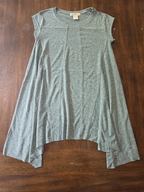 NWOT Indigo Threads XS Heathered Green T Shirt Scoop Neck Dress 134123