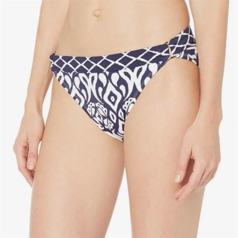 NWT Tommy Bahama M Ikat Diamond Hipster Bikini Swim Bottom Blue White 134125