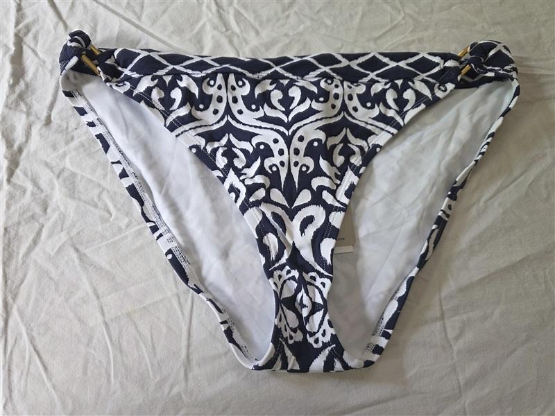 NWT Tommy Bahama M Ikat Diamond Hipster Bikini Swim Bottom Blue White 134125
