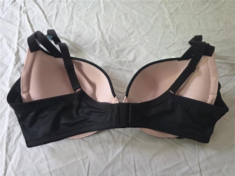 NWT Maidenform 36C Love Lift Satin Push-Up Bra DM9900 Black Pink 134127
