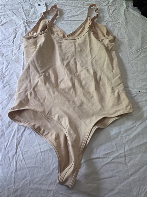 NWT SPANX 3X SPANXsculpt Seamless Power Thong Bodysuit 10458r Beige 134135