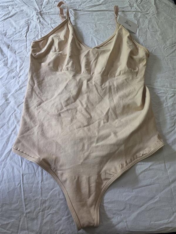 NWT SPANX 3X SPANXsculpt Seamless Power Thong Bodysuit 10458r Beige 134135