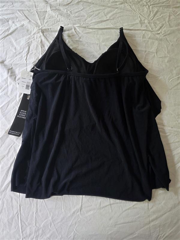 NWT Magicsuit 12 Petal Pusher Chloe Top Black Tankini Swimsuit 134142