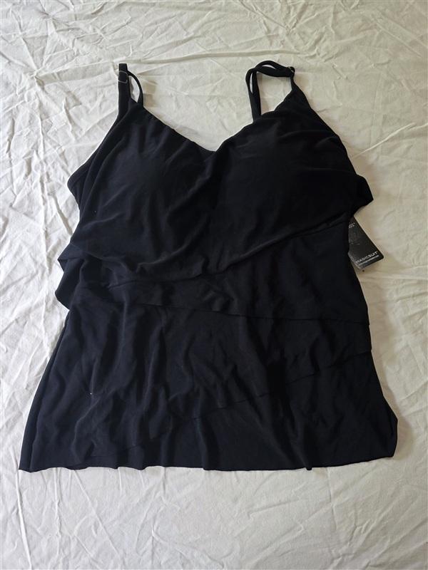NWT Magicsuit 12 Petal Pusher Chloe Top Black Tankini Swimsuit 134142