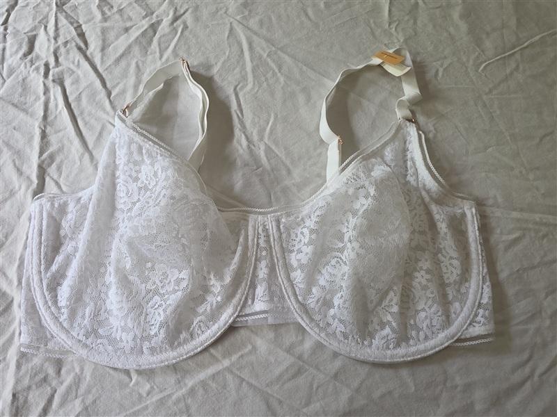 NWT Maidenform 38DD Comfort Stretch Lace Demi Underwire Bra DM202C White 134148