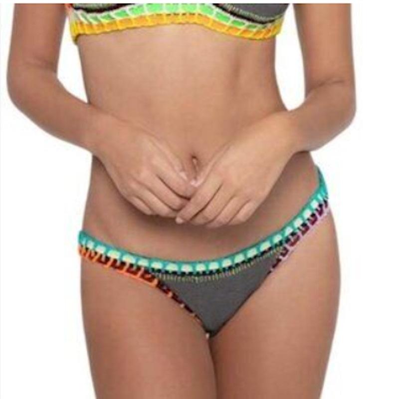 NWT Pilyq O/S Ferrarini Sand Reef Crochet Trim Bikini Swim Top Bottom 134184