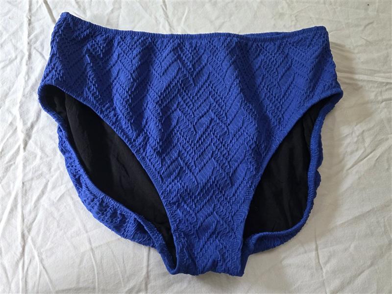 NWOT Profile Gottex Ribbon 12 Smocked High-Waist Bikini Blue Swim Bottom 134189