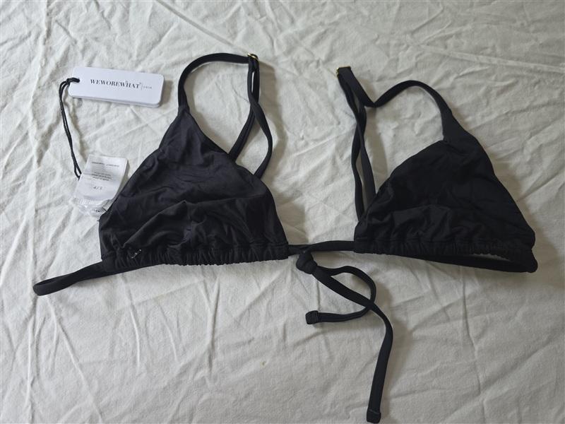 NWT We Wore What Triangle Top S Black Bikini Swim Top 134191