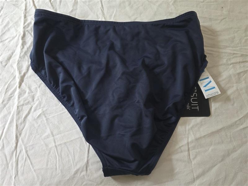 NWT Chico's Miraclesuit 12 Super Hi Waist Panty Swim Bottom Navy Blue 134192