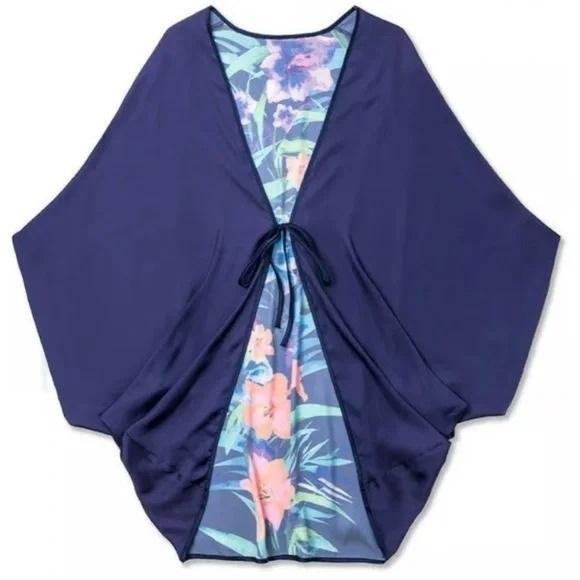 NWT Wet Swimwear M/L Floral Butterfly Kimono Swim Cover Up 134193