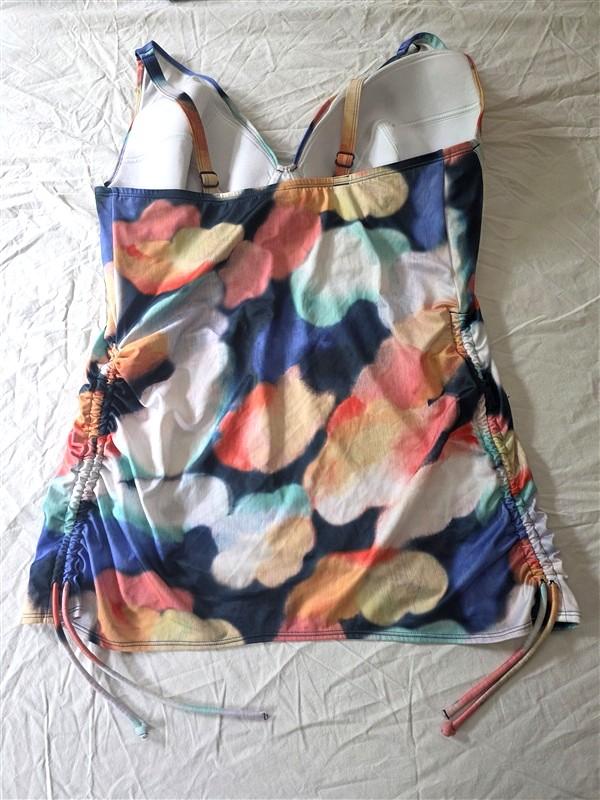 NWOT Cacique 42H Watercolor V Neckline Swim Tankini 134201
