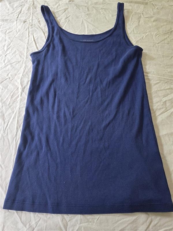 PO Eileen Fisher S Round Neck Slim tank Organic Cotton Blue 134202