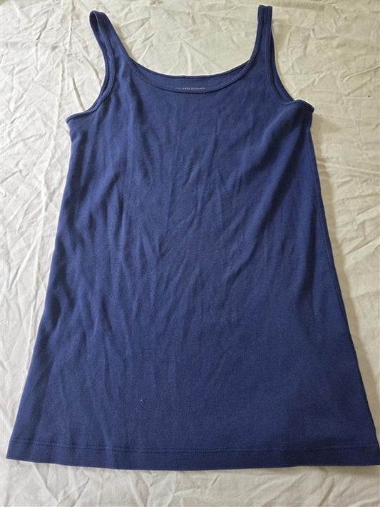 PO Eileen Fisher S Round Neck Slim tank Organic Cotton Blue 134202