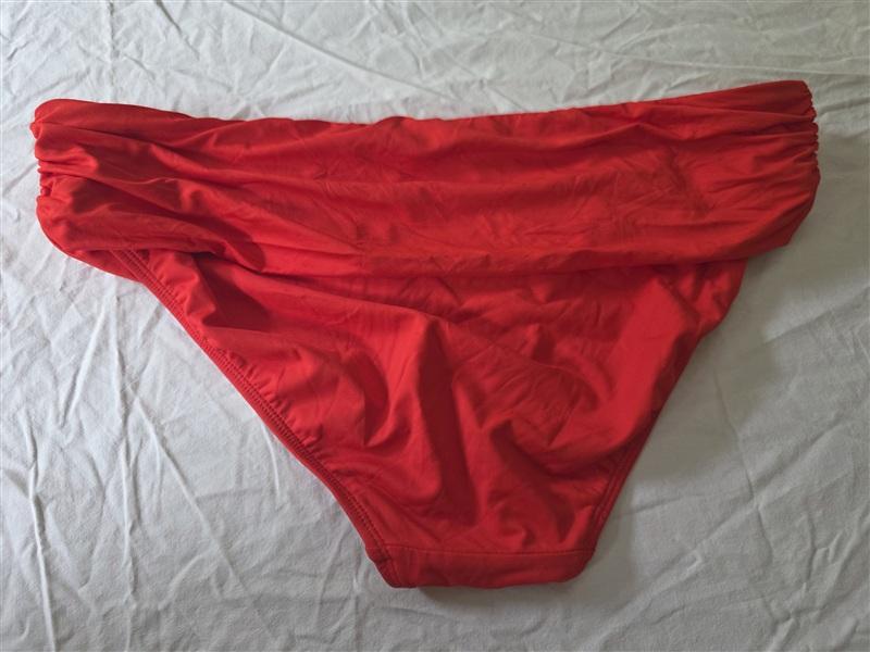 NWT Ralph Lauren Beach Club 16 Red Banded Fold Over Bikini Swim Bottom 134203