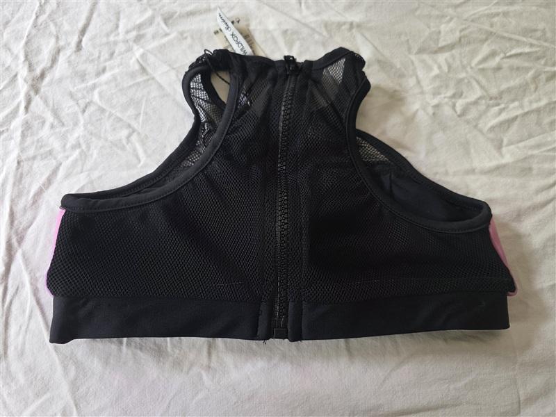 NWT WILDFOX XS Purple Black Mesh Zip Up Bikini Top 134204