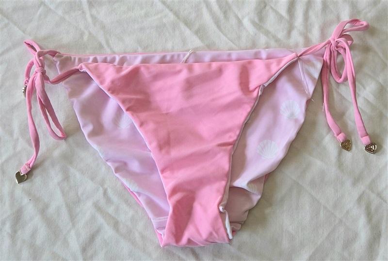 NWOT WILDFOX L Reversible Side Tie Rainbow & Seashells Bikini Bottoms 134206