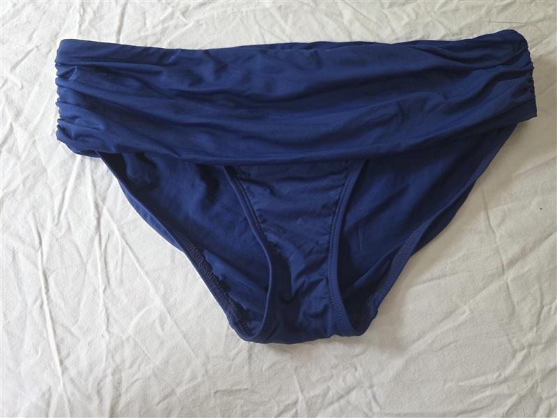 NWOT Ralph Lauren 10 Beach Club Fold-Over Bikini Swim Bottom Blue 134209