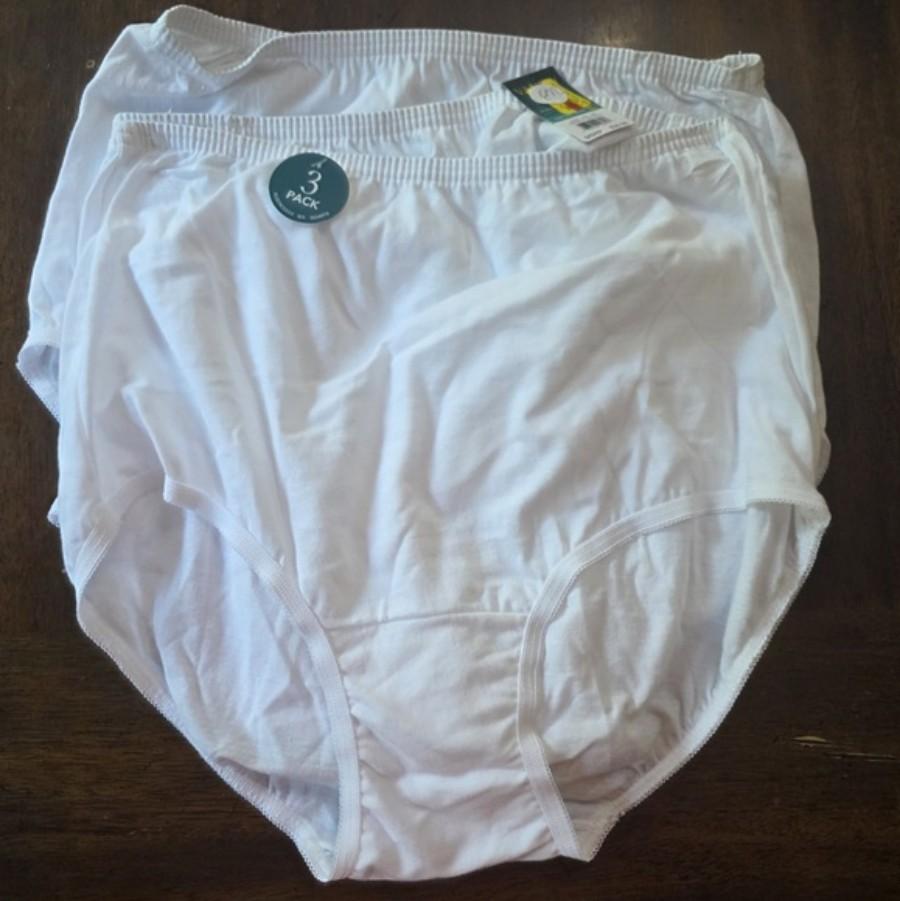 NWT 3pr Vanity Fair M 6 Perfectly Yours Cotton Brief 15320 White 134219