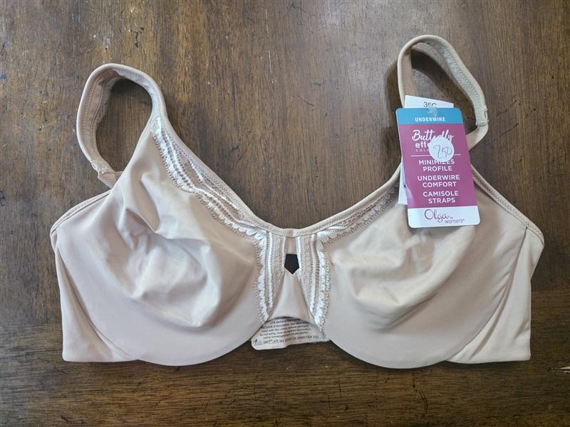 NWT Olga 36C Butterfly Effect Minimizer Bra 35912 Beige 134223