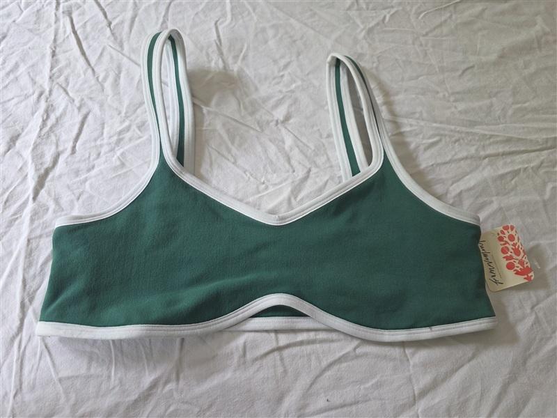 NWT FP Free People Movement XL Mini Sports Bra Green White 134230
